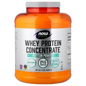 NOW Foods Sports, Whey Protein Concentrate Protein Powder, Unflavored, 5 lbs (2268 g)
