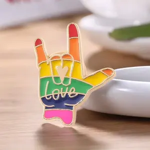 LGBTQ+ Rainbow Enamel Pin - Pride Pin with Enamel Design, I Love You Rainbow Pin Badge Pin Brooch LGBT LGBTQ，Peace Love Pin，Pride month gift
