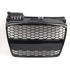 Garvee Front Grille RS4 Style Honeycomb for Audi A4 – Without Logo, Glossy Black, Direct Installation