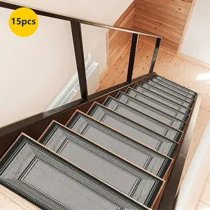 Non-Slip Stair Carpet, Step Protection Carpet, Decorative Bordered Stair Mat for Home Decoration & Bedroom Accessories - Suitable for Indoor, Outdoor Stairs & Multiple Scenarios, Boho Runner Rug