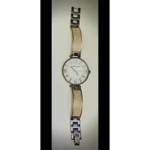 Anne Klein Women's AK/2210IMGB Gold-Tone and Ivory Marbleized Bangle Watch.