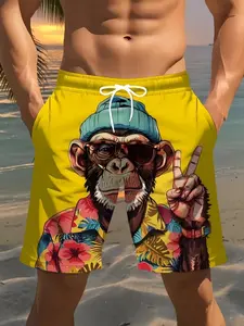 Cool Beach Shorts for Men 3D Printed Casual Pants Summer Fashion Comfortable for Hawaii Maldives Minimalist Design Polyester Woven Regular Fit - Man, Menswear