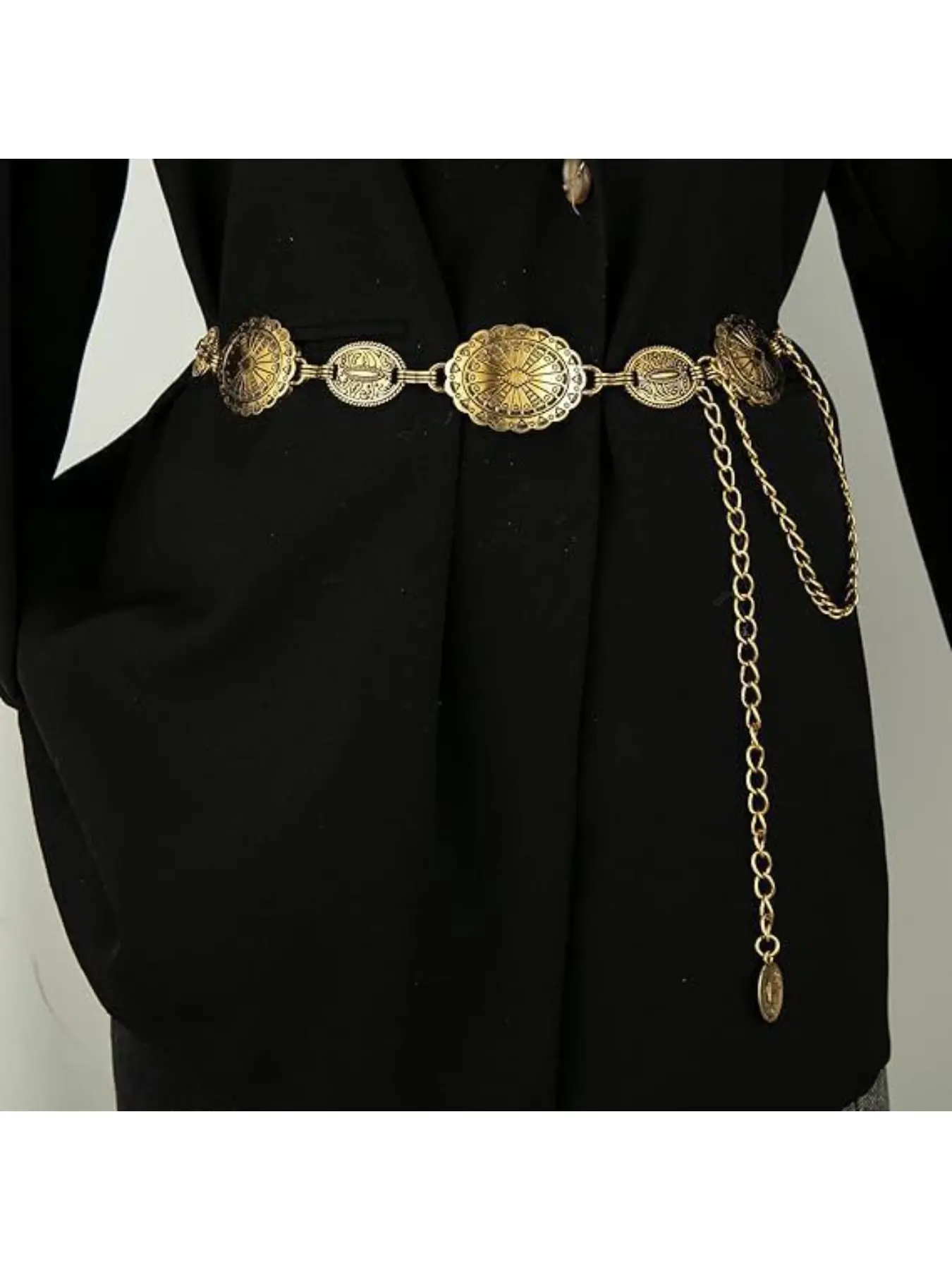 European and American Retro Bohemian Ethnic Style Metal Chain Waist Chain Women's Dress Decoration Accessories Belt Boho Style Belt