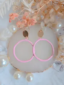 PINKme Pink Gold Multi Round Dangle Earring - Cute and Lovely Style - Lightweight and Comfortable