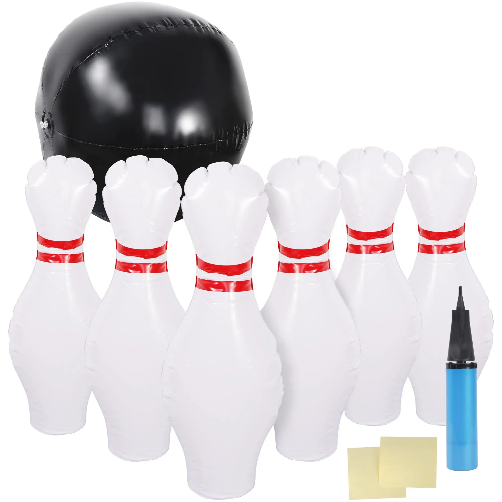 Segawe Kids' Inflatable PVC Bowling Set, Fun Sports Play Toy with 6 Pins, 1 Ball, Early Education Gift for School-Age Children