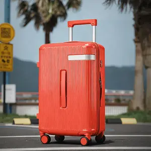 【SAIKIT】Luggage Sets 3 Piece | Multifunctional Hardshell Luggage Sets 3 Piece with Cup and Phone Holder, Anti-Theft Lock Spinner Wheels Luggage Set PC Material Travel Suitcase Sets 20''/24''/28'' for Family Vacation Travel Back to School-6039-Blianjie