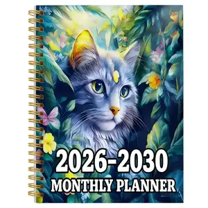 2026-2030 Monthly Calendar - From January 2026 to December 2030, 5-year monthly calendar, colorful cat-themed cover design, annual calendar planner, month labels, 60-month calendar, 5.5 inches x 8.3 inches