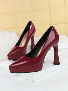 Elegant Women's High Heels, Classy Stiletto Heels, Pointed Toe Slip-On Stiletto Shoes, Waterproof PU Leather, Fashionable Party Footwear, Slip On Pumps