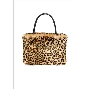 Lisa Leopard Mini Fur Tote Handle Handbag