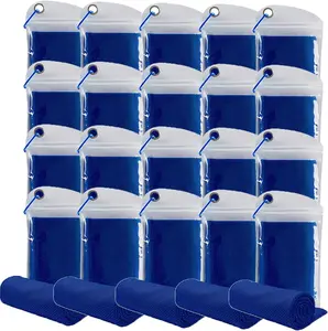 Pack of 20 Cooling Towel 40x12'' Ice Towel for  and  Microfiber Chilly with Bag Breathable Yoga Gym Stay Cool Towels  Rag for Workout Running Camping Pilates Beach, Dark Blue