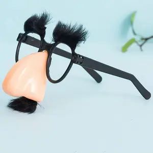 Alluring Halloween Glasses with Detachable Nose and Beard, Fluttery Eyelashes, Unisex Party Accessory for Spooky Fun