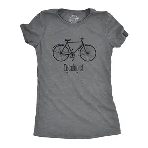 Womens Cycologist Funny Psychology Biking Cyclist Gift for Biker Graphic Sarcasm Funny Womens T Shirts Cute Vintage Fashion Casual Ladies T-Shirt Gift Funny Fitness Top Women's Novelty Tees Dark Grey