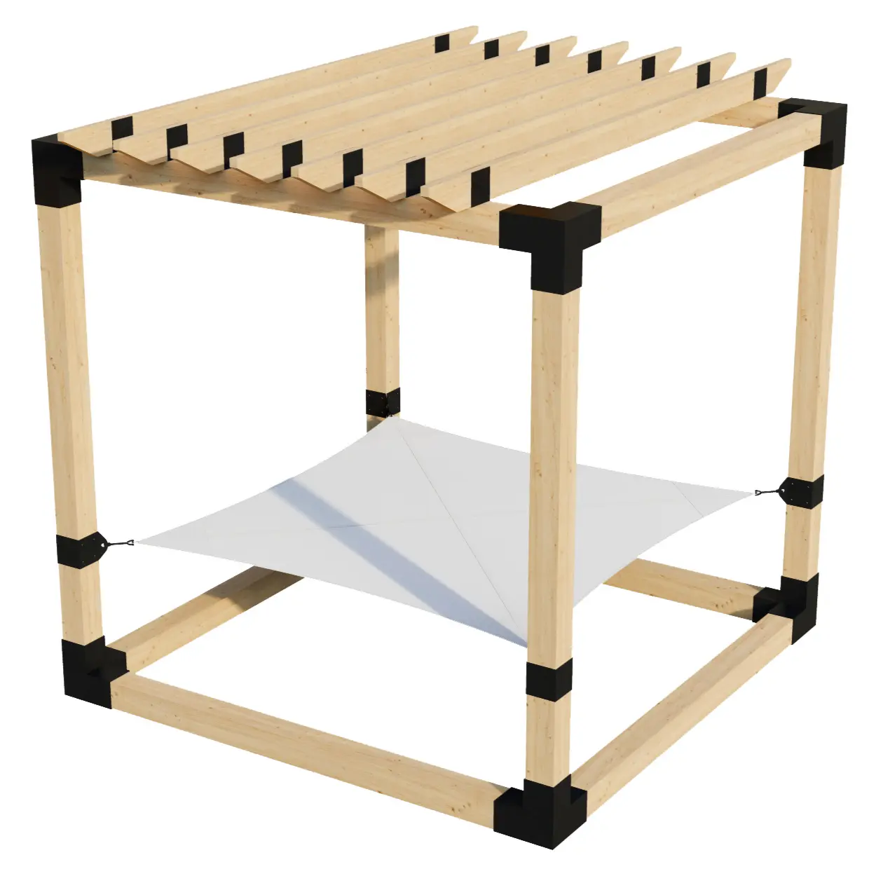 2-Person Pergola Hammock Kit with Traditional Rafters (for 6x6 Wood Posts)