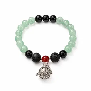 AETHERA Natural Crystal Energy Bracelet with Changeable Aroma Locket Set, 3 bottles of pomander bead & Mindfulness Guide