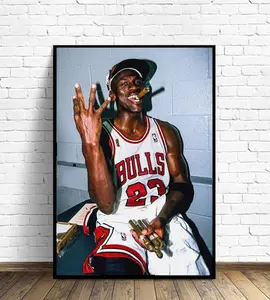 Michael Jordan With Cigar Poster Wall Art, Home docor
