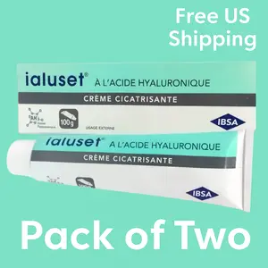 [Pack of Two] Ialuset Hylauronic Acid Cream 3.3 ounces 100g A L'Acide Hyaluronique Crème Cicatrisante Free US Shipping