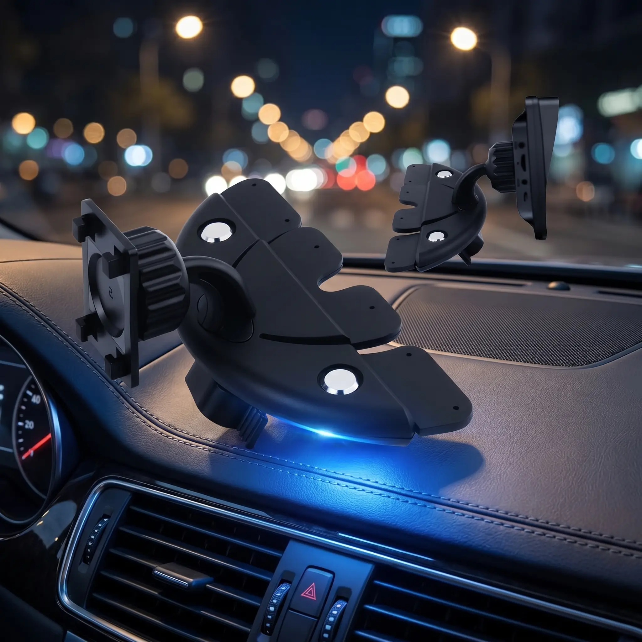 360° Rotating CD Slot Car Phone Mount - Triangle Stable Car Navigation Holder, Dashboard Phone Holder for CarPlay Screens, GPS
