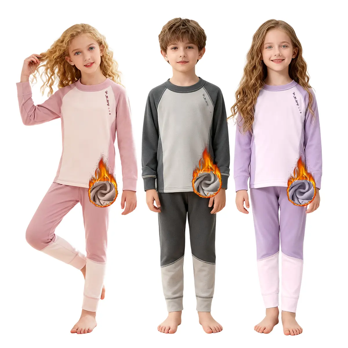 Kids' Fitted 2-Piece Long Sleeve Thermal Underwear Set - Super Soft Polyester-Elastane Warm Base Layer, Winter Pyjama Set for Boys & Girls (3-4 Years to 12Y), Cute Loungewear, Gift Option, TikTokShopStockUp, 11-12Y, 3-4T, 4-5Y