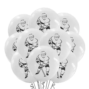 Malayan Products Hockey Balloons Latex 12 Count, Hockey Player Birthday Party Event Supply Ice Skating Sports Balloons, Heated Rivalry