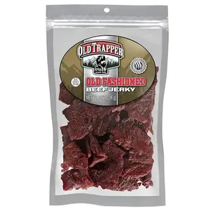 Old Trapper Beef Jerky, Old-Fashioned 8 Ounce Bag, Tender Meat Snacks for Lunches or Between Meals, 11 Grams of Protein, Zero Grams of Fat, and 70 Calories per Serving (Pack of One)