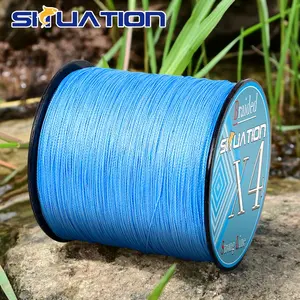 SIIUATION Blue 300m-328YDS  Super Strong Fishing Line, 4-Strand Multifilament PE Anti-abrasion Braided Line, 12 25 40 60 80 100LB For Smooth Long Casting Fishing Tools Fishing Equipment