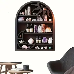 1pc Crystal Display Crescent Moon Crystal Shelf, Halloween Christmas New Year'S Gift, Utility Racks