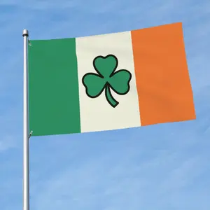 Irish Shamrock Flag, 1/8 Counts St. Patrick's Day Shamrock Flag, Outdoor Holiday Decoration, Yard Decoration, Lawn Decoration, Theme Party Decoration, Ornaments