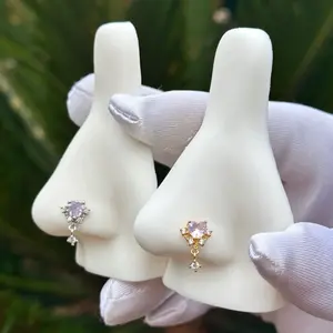 Heart Nose Ring 20G 7mm Long Shaped Design