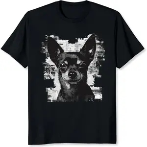 🎉 100% Cotton Funny Smiling Chihuahua Shirt Gifts for Dog Lovers Vintage Graphic Tee