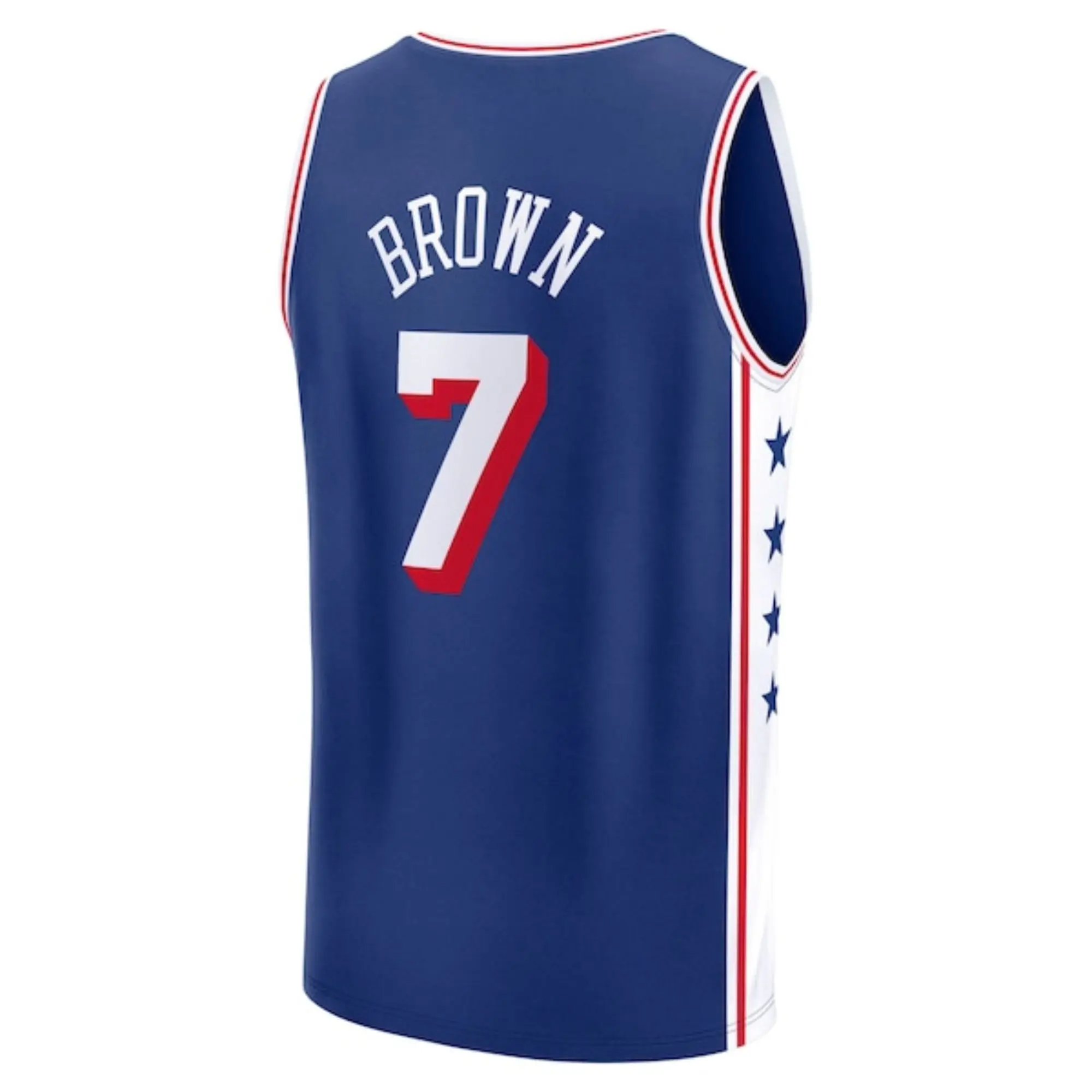 Blue #7 Basketball Jersey, Swingman Style, Sleeveless Athletic Tank Top Sleeveless Sports Shirt for Basketball Fans Full Logo