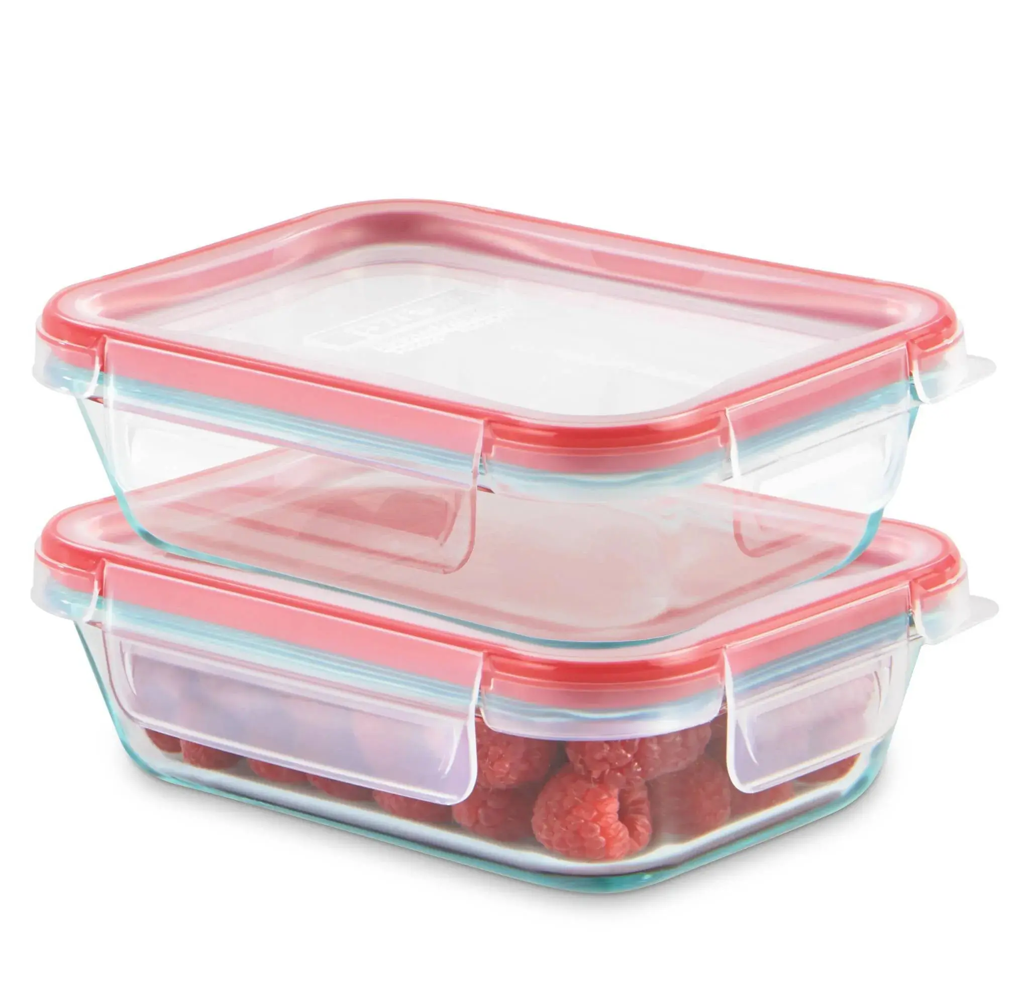 Rectangular Glass Baking Dish Set - Red