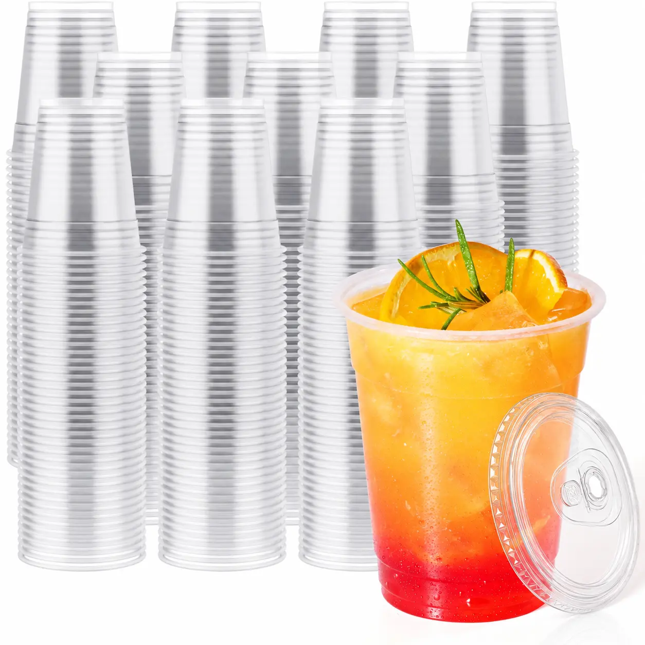 300pc 12oz/16oz Clearance Sale Jolly Chef Bulk Stackable Disposable Beverages Cups (Beer & Cocktail Cups) - Food-Grade, Recyclable - Restaurant & Boxed Supply for Iced Coffee