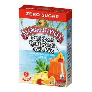 12x Margaritaville Caribbean Fruit Punch Daiquiri Singles - Tropical Drink Mix Pack for Refreshing Hydration - Ideal for Events 12 Count