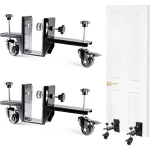 Door Installation Tool Kit, 2Pcs Door Dolly with Wheels for 800lbs Pre-Hung Doors, Door Lifter Tool Door Installation Tools for Slab Doors & Front Doors