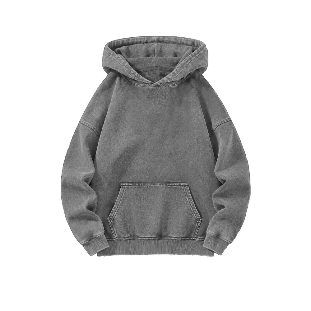 Men's Heavyweight Acid-Wash Pure Cotton Hooded Sweatshirt - Acid Wash Hoodie, Casual Pullover Sweatshirts, Mens Clothing, Unisex Style for Autumn Winter, Hoodies to Buy,clothes for back to school,first day of school outfits