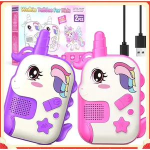Rechargeable Walkie Talkies Toys for Girls: Unicorn Toys Walkie Talkies for Kids 2 Pack Easter Birthday Gifts for Grandkids 3 4 5-7 Year Old Girls Age 4-5 6-8 Years Old Basket Stuffers(Gag Toys & Practical Jokes)(Gag Toys & Practical Jokes)