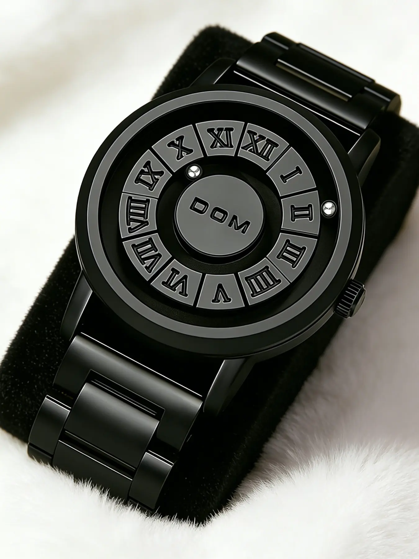 Men's Punk Style Magnetic Stainless Steel Strap Casual Water Resistant Round Dial Quartz Watch, Casual Trendy Analog Watch, Fashionable Watch for Daily & Party As Gift, Trendy Wristwatch