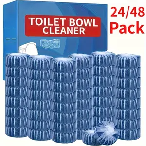 20 Packs of Automatic Toilet Cleaner Tablets - Biodegradable, Low Odor and Fresh Scent, Suitable for Plastic Surfaces, Easy to Use for Home and RV, Powerful Stain Removal, Long-lasting Deodorization, Toilet Cleaner