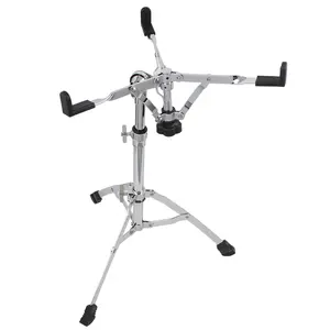 Silver Chrome Plated Dumb Snare Drum Stand Tripod with 3 Telescoping Rods Fits Drums Under 15 Inches Heavy Duty Alloy Construction Stable Durable Design for Home Practice Studio Jamming Live Performances