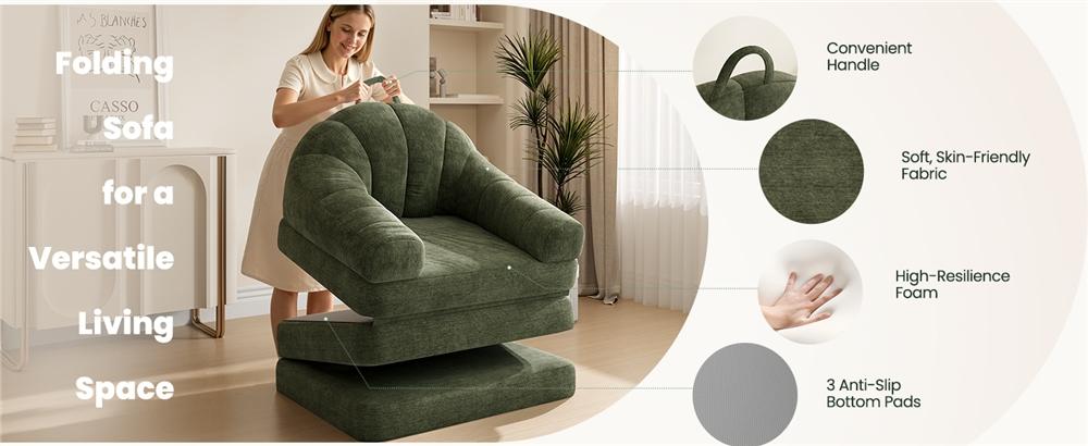 Yaheetech 2-in-1 Folding Sofa Bed , Convertible Tri-Fold Floor Sleeper No Assembly Required with U-Shape Armrests and Built-in Carry Handle for Living Room and Bedroom Yaheetech 2-in-1 Folding Sofa Bed , Convertible Tri-Fold Floor Sleeper No Assembly Required with U-Shape Armrests and Built-in Carry Handle for Living Room and Bedroom