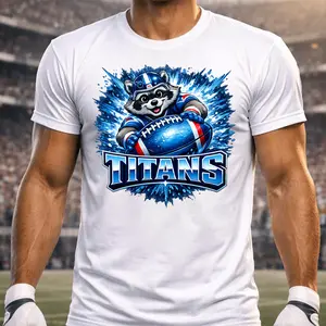 Tennessee Football Navy & Blue Graphic Tee 🦝 Bold Raccoon Mascot Splatter Art for Gameday! Premium Unisex T-Shirt for Sunday Football & Nashville Tailgates. Perfect for Fans! 🏈✨ #tennesseefootball #titansup #gamedayfit #nashville