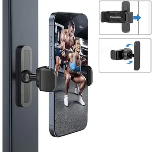 Magnetic Phone Holder for Gym, 360 Degree Adjustable Magnetic Phone Mount Attach to Metal Surface, Fitness Equipment Accessories, Smartphone Cellphone Stand