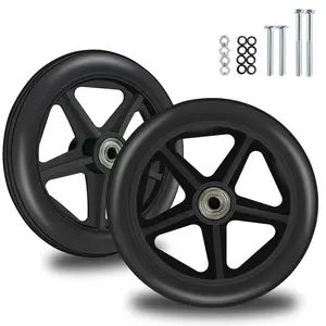 2 Pack 6 Inch Replacement Front Wheels for Wheelchairs Walkers and Rollators