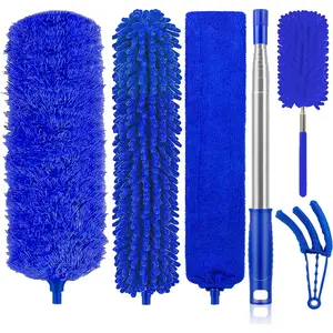 Dusters for Cleaning High Ceiling Fan, Duster for Blinds Kitchen Keyboard Office, Smart and Soft and Fluffy Duster, Blue Newliton