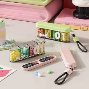 Pack of 2 Small Pill Box,Pill Case,Pill Organizer,Travel Waterproof Portable Pocket Pill Box Medicine Organizer,Daily Pill Container for Purses Compact Travel Medicine Holder for Vitamins Medication Healthcare Aid Green Drops