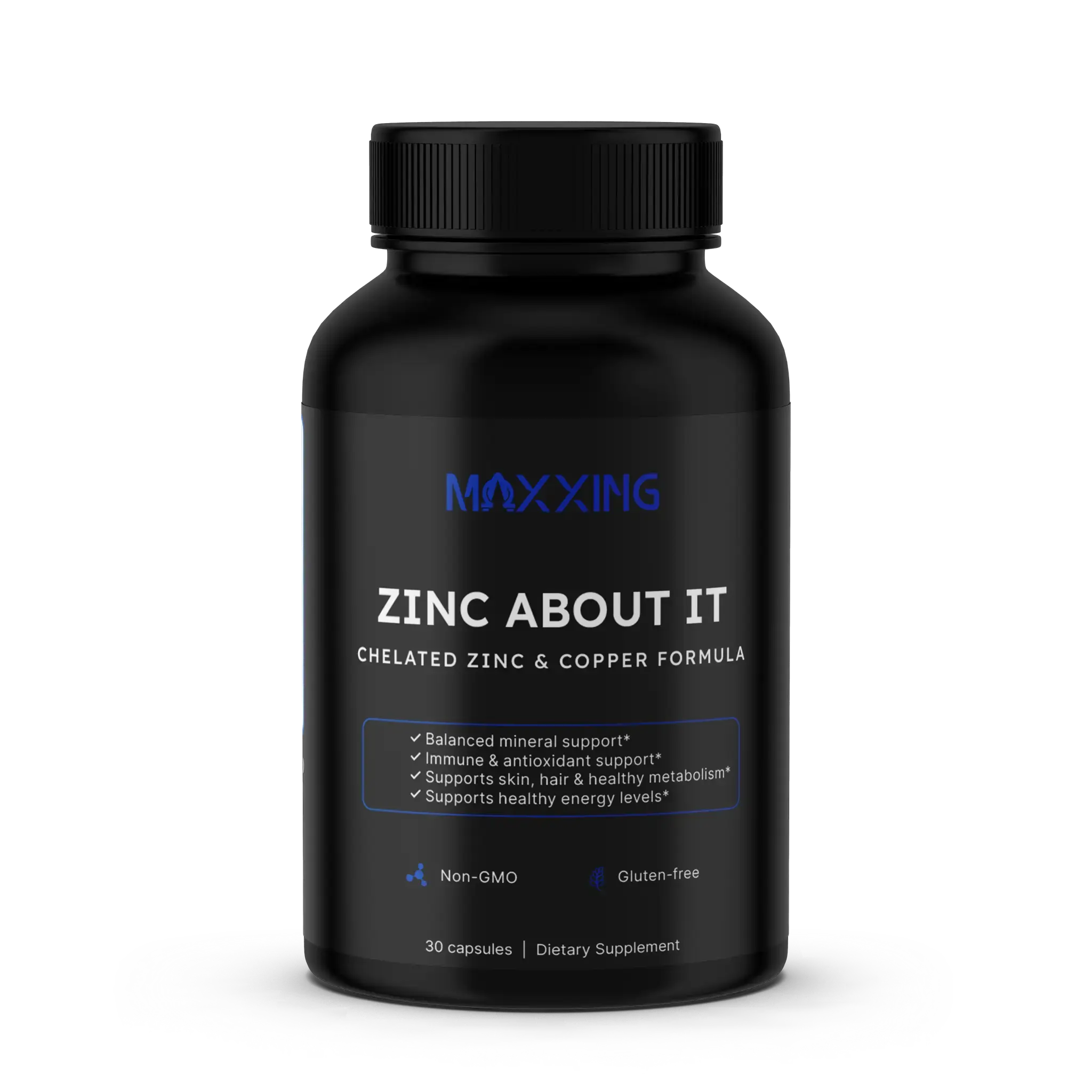 Zinc About It Zinc Bisglycinate 30mg + Copper 2mg Capsules