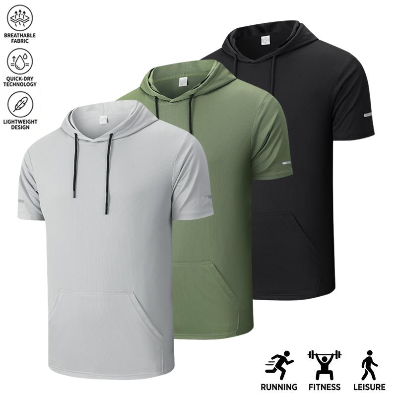 3-Pack Men’s Summer New Quick Dry T-Shirts — Ice Silk Short Sleeve Crew Neck Sports Tees