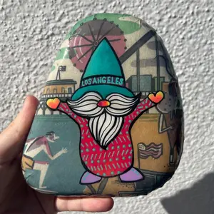 Los Angeles Painted Gnome featuring the Santa Monica Pier Decoration