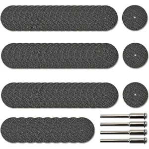 60Pcs Rotary Tool Cut Off Wheel 1-1/4 inch Reinforced Fiberglass Cut Off Wheels and 4Pcs Mandrels