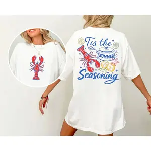 Summer Seasoning Shirt, Coastal Lobster Sweatshirt, Beach Seafood Graphic Tee, Lemon Nautical Summer Hoodie, Unisex Sweater Pullover Tee
